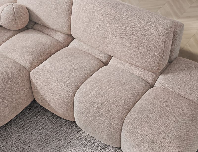 Vittario 3-sits Bubblig Bäddsoffa med Divan och förvaring Vänster - Xillar 20 - Möbler - Soffa - Bäddsoffa - Bäddsoffa längsbäddad