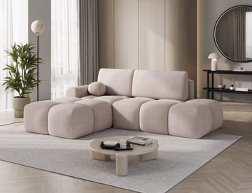 Vittario 3-sits Bubblig Bäddsoffa med Divan och förvaring Vänster - Xillar 20 - Möbler - Soffa - Bäddsoffa - Bäddsoffa längsbäddad
