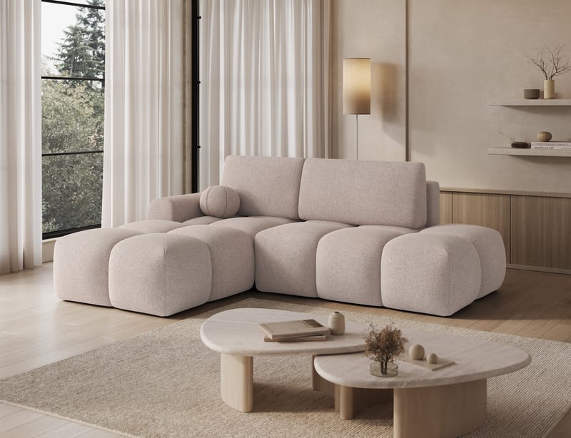 Vittario 3-sits Bubblig Bäddsoffa med Divan och förvaring Vänster - Xillar 20 - Möbler - Soffa - Bäddsoffa - Bäddsoffa längsbäddad