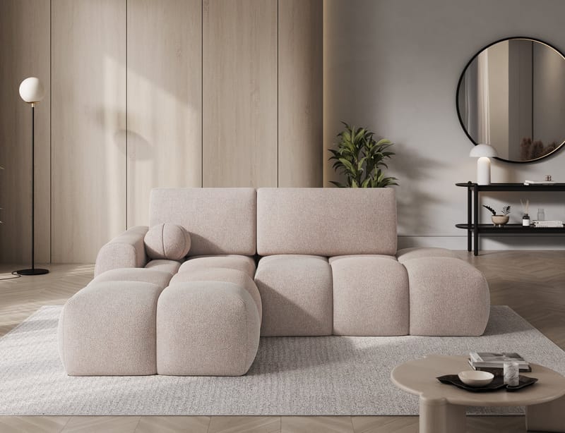 Vittario 3-sits Bubblig Bäddsoffa med Divan och förvaring Vänster - Xillar 20 - Möbler - Soffa - Bäddsoffa - Bäddsoffa längsbäddad