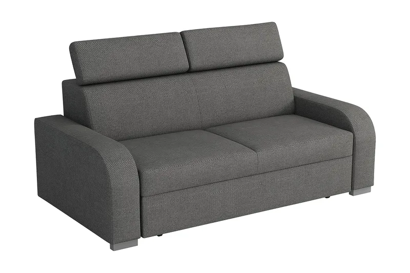 Lavona 3-sits Framåtbäddad Bäddsoffa Justerbara Nackstöd i Tyg, Grå