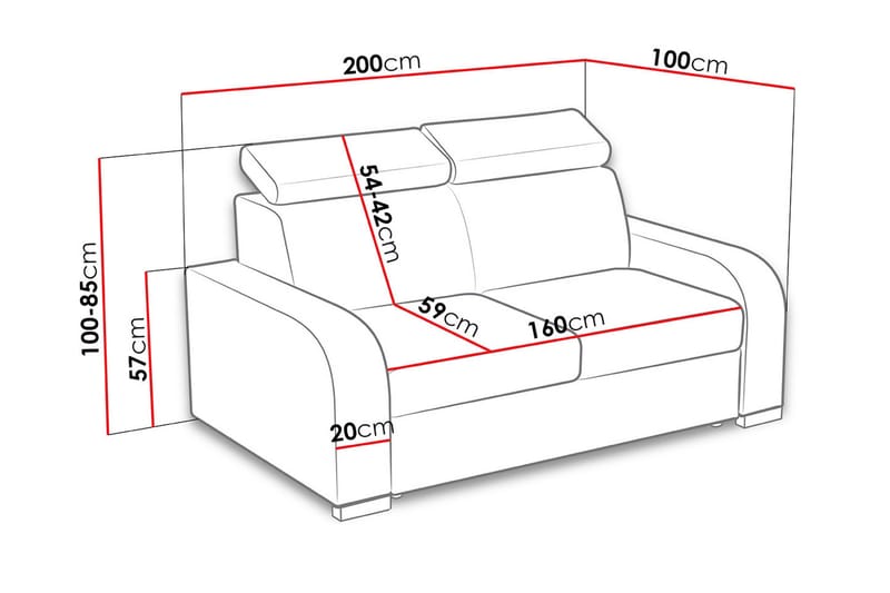 Lavona 3 Soffa - Grå - Möbler - Soffa - Bäddsoffa - 3 sits bäddsoffa