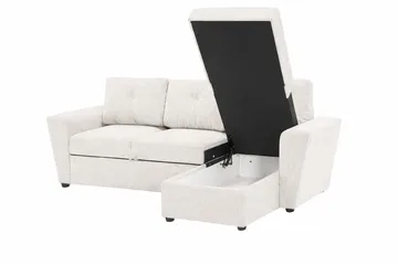 Leia 3-sits vändbar Bäddsoffa med divan och förvaring - Beige - Möbler - Soffa - Bäddsoffa - Bäddsoffa divan