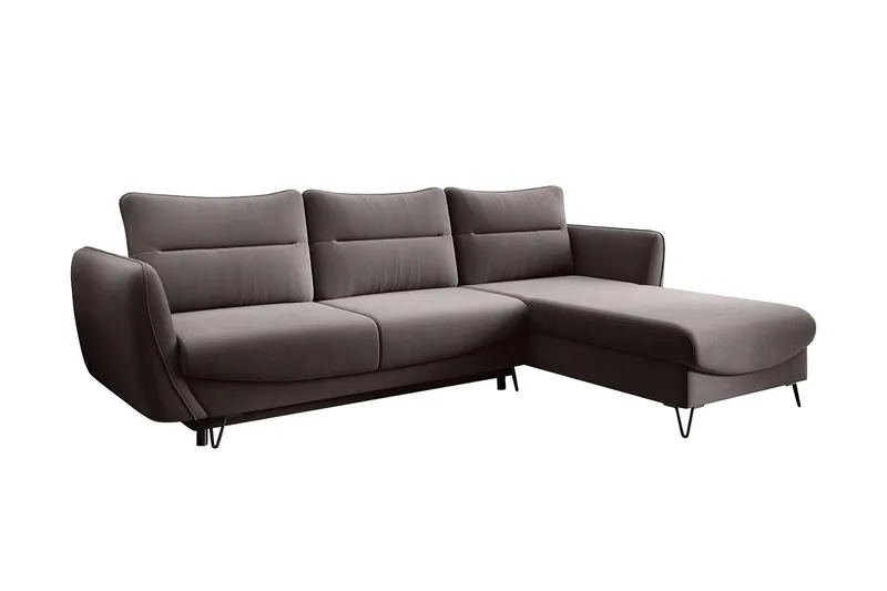 Lence Bäddsoffa m. Divan Förvaring, Mörkbeige