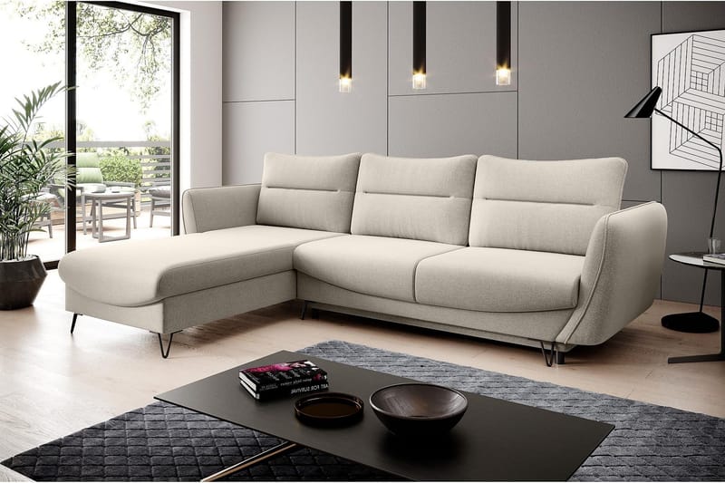 Lence Bäddsoffa m. Divan Förvaring - Vit/Beige - Möbler - Soffa - Bäddsoffa - Bäddsoffa divan