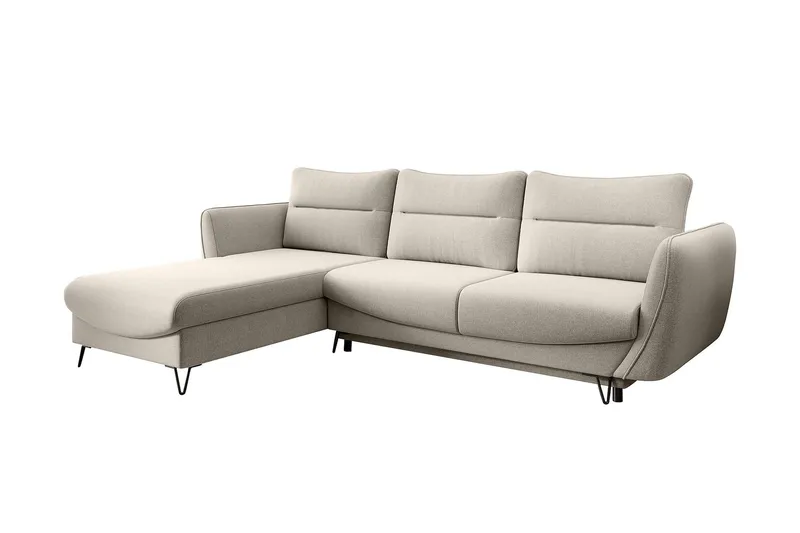 Lence Bäddsoffa m. Divan Förvaring, Vit/Beige