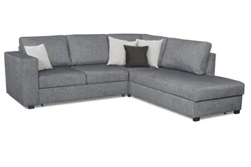 Leo Bäddsoffa 3-sits med Schäslong Höger - Grå - Möbler - Soffa - Bäddsoffa - Bäddsoffa divan