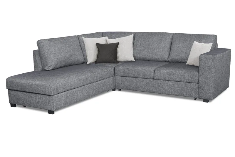 Leo Bäddsoffa 3-sits med Schäslong Vänster - Mellangrå - Möbler - Soffa - Bäddsoffa - Bäddsoffa divan