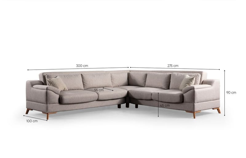 Lepinas 6-sits Hörnsoffa - Möbler - Soffa - Bäddsoffa - Bäddsoffa längsbäddad