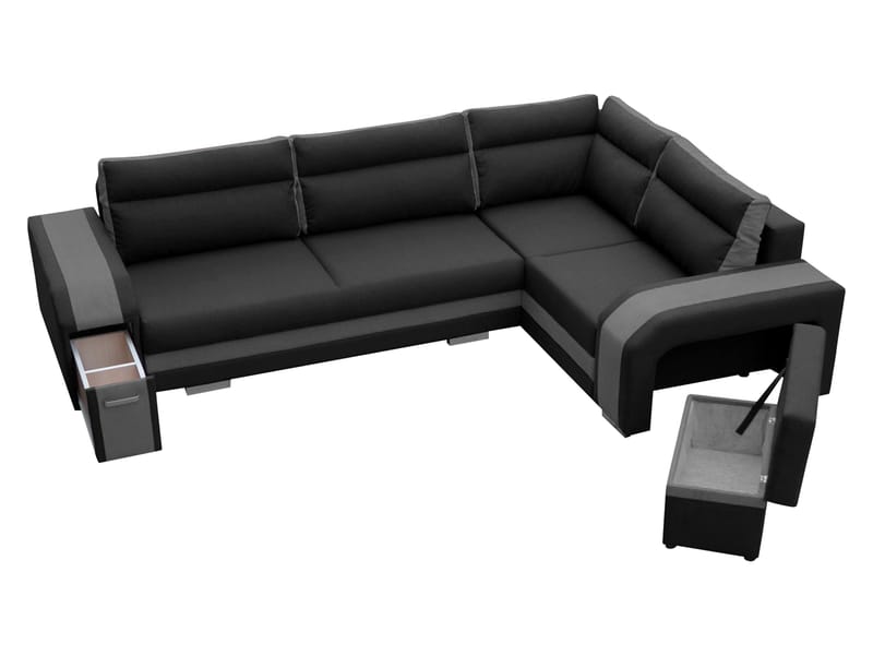 Lesley 4-sits Hörnbäddsoffa med förvaring - beige - Möbler - Soffa - Bäddsoffa - Hörnbäddsoffa