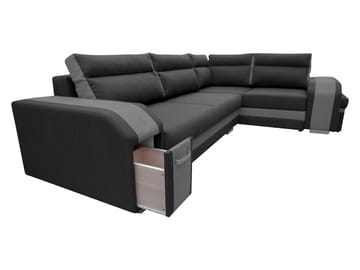 Lesley 4-sits Hörnbäddsoffa med förvaring - beige - Möbler - Soffa - Bäddsoffa - Hörnbäddsoffa