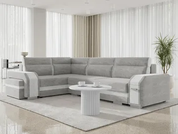 Lesley 4-sits Hörnbäddsoffa med förvaring - grå - Möbler - Soffa - Bäddsoffa - Hörnbäddsoffa