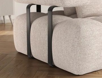 Levvi 3-sits Bubblig Bäddsoffa med Divan Höger - Bazalt 18 - Möbler - Soffa - Bäddsoffa - Bäddsoffa divan