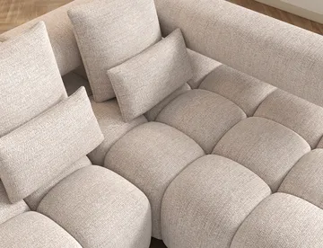 Levvi 3-sits Bubblig Bäddsoffa med Divan Höger - Bazalt 18 - Möbler - Soffa - Bäddsoffa - Bäddsoffa divan