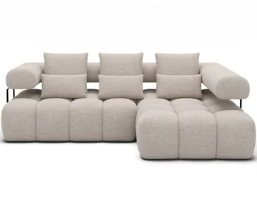 Levvi 3-sits Bubblig Bäddsoffa med Divan Höger - Bazalt 18 - Möbler - Soffa - Bäddsoffa - Bäddsoffa divan