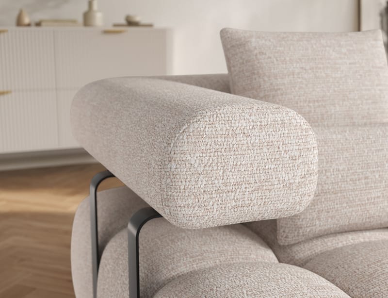 Levvi 3-sits Bubblig Bäddsoffa med Divan Höger - Bazalt 18 - Möbler - Soffa - Bäddsoffa - Bäddsoffa divan