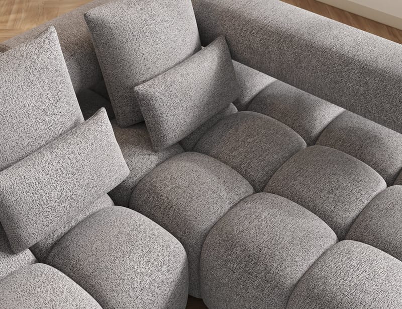 Levvi 3-sits Bubblig Bäddsoffa med Divan Höger - Coralline 03 - Möbler - Soffa - Bäddsoffa - Bäddsoffa divan