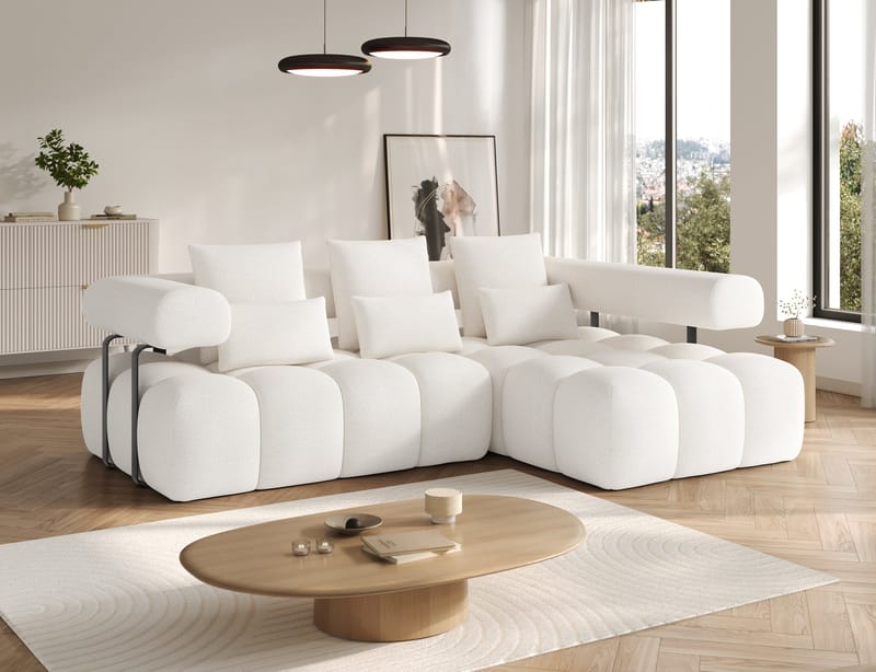 Levvi 3-sits Bubblig Bäddsoffa med Divan Höger - Jaffray 01 - Möbler - Soffa - Bäddsoffa - Bäddsoffa divan