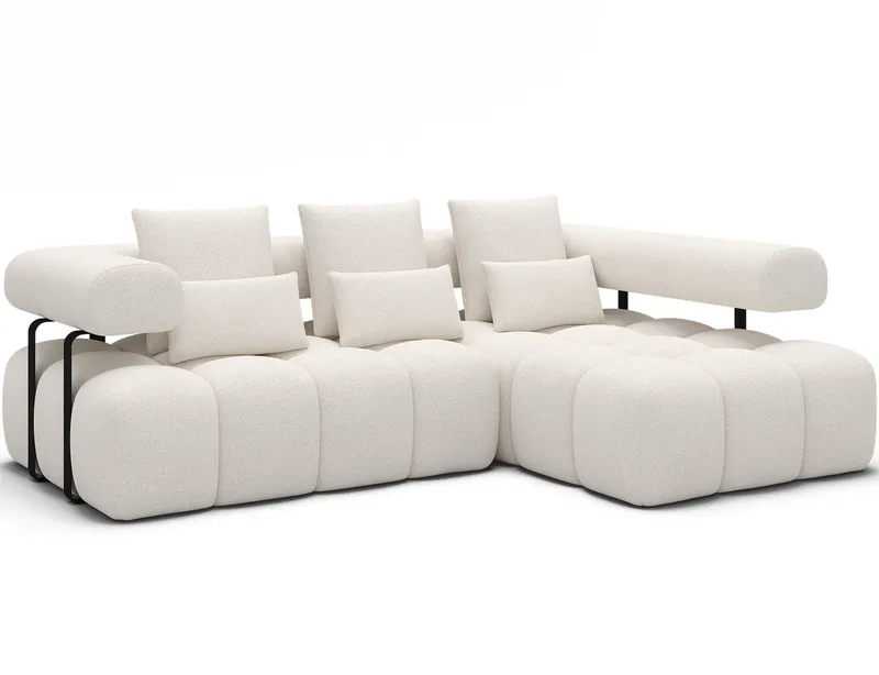 Levvi 3-sits Bubblig Bäddsoffa med Divan Höger, Jaffray 01
