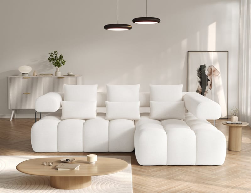 Levvi 3-sits Bubblig Bäddsoffa med Divan Höger - Jaffray 01 - Möbler - Soffa - Bäddsoffa - Bäddsoffa divan