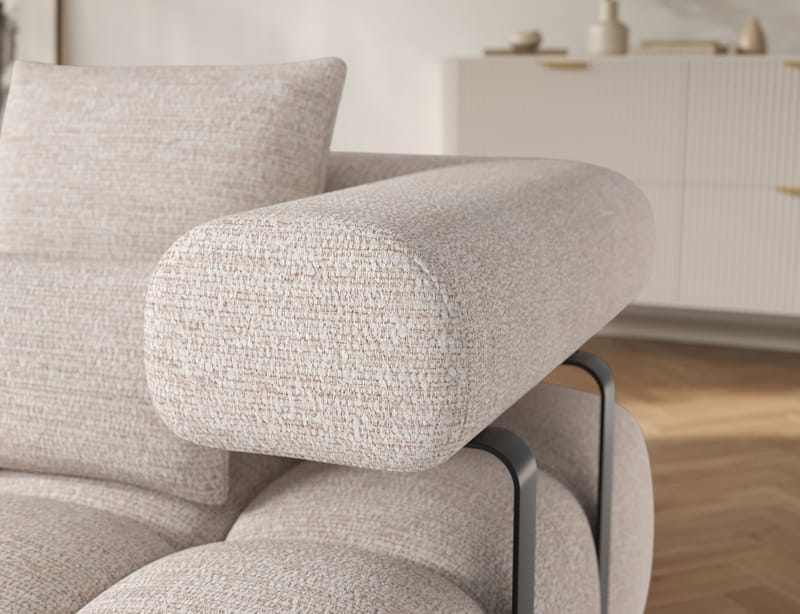 Levvi 3-sits Bubblig Bäddsoffa med Divan Vänster - Bazalt 18 - Möbler - Soffa - Bäddsoffa - Hörnbäddsoffa