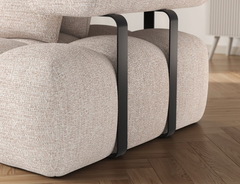 Levvi 3-sits Bubblig Bäddsoffa med Divan Vänster - Bazalt 18 - Möbler - Soffa - Bäddsoffa - Hörnbäddsoffa