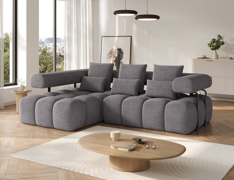 Levvi 3-sits Bubblig Bäddsoffa med Divan Vänster - Manhattan 03 - Möbler - Soffa - Bäddsoffa - Bäddsoffa divan