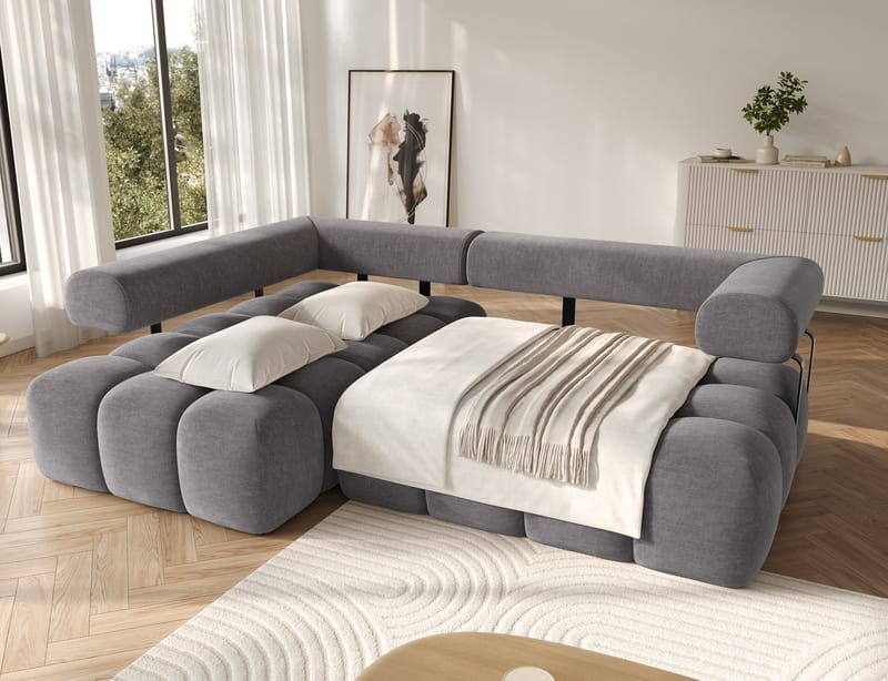 Levvi 3-sits Bubblig Bäddsoffa med Divan Vänster - Manhattan 03 - Möbler - Soffa - Bäddsoffa - Bäddsoffa divan