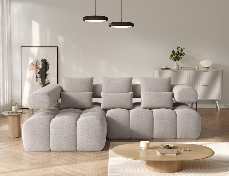 Levvi 3-sits Bubblig Bäddsoffa med Divan Vänster - Royal 18 - Möbler - Soffa - Bäddsoffa - Hörnbäddsoffa