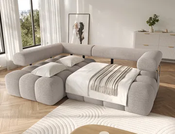 Levvi 3-sits Bubblig Bäddsoffa med Divan Vänster - Royal 18 - Möbler - Soffa - Bäddsoffa - Hörnbäddsoffa