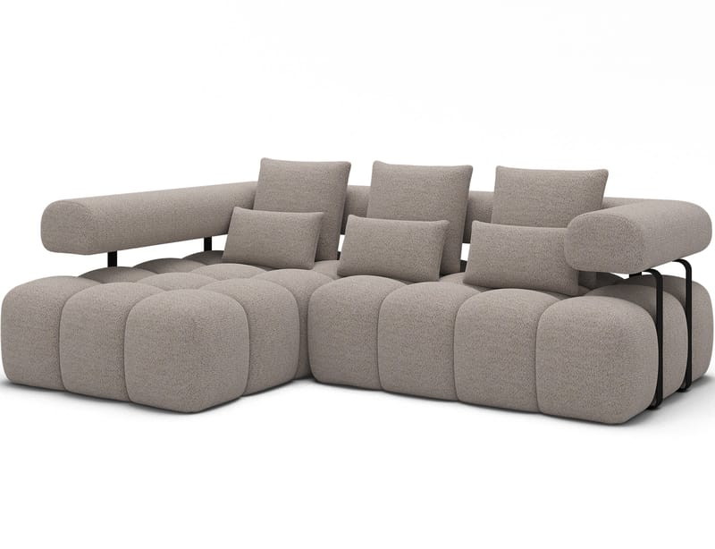 Levvi 3-sits Bubblig Bäddsoffa med Divan Vänster, Royal 18