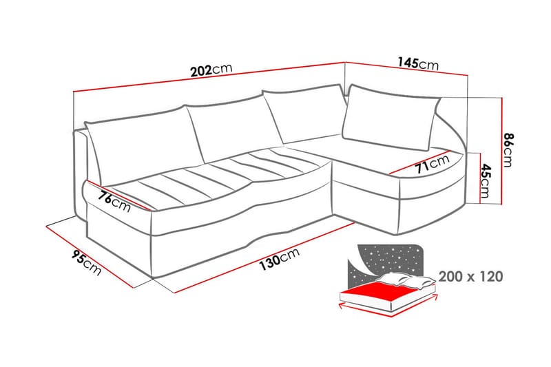 Lido 3-sits Bäddsoffa - Grå - Möbler - Soffa - Bäddsoffa - Bäddsoffa längsbäddad