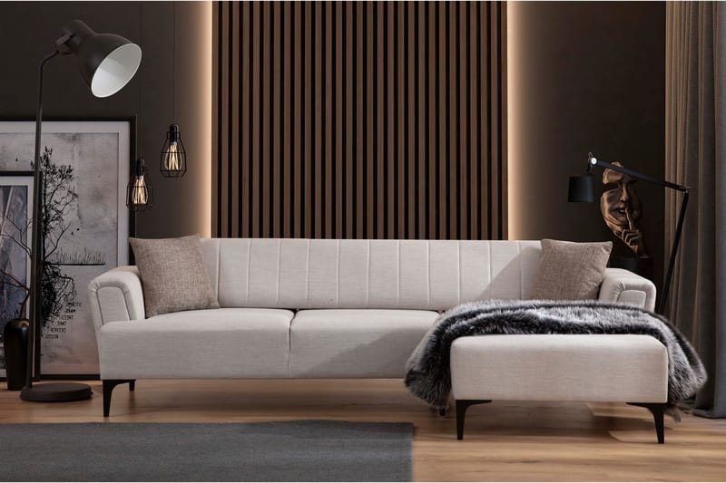 Lilesville Bäddsoffa med divan - Beige - Möbler - Soffa - Bäddsoffa - Bäddsoffa divan