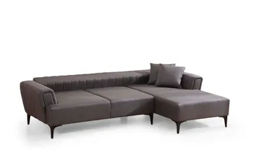 Lilesville Bäddsoffa med divan - Mörkgrå - Möbler - Soffa - Bäddsoffa - Bäddsoffa divan