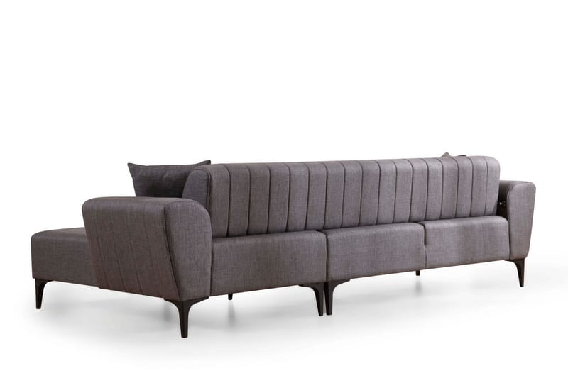 Lilesville Bäddsoffa med divan - Mörkgrå - Möbler - Soffa - Bäddsoffa - Bäddsoffa divan