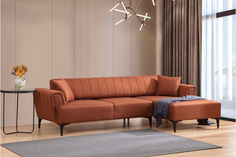 Lilesville Bäddsoffa med divan - Röd - Möbler - Soffa - Bäddsoffa - Bäddsoffa divan