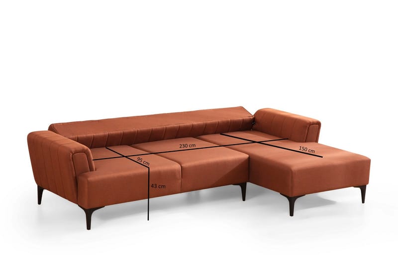 Lilesville Bäddsoffa med divan - Röd - Möbler - Soffa - Bäddsoffa - Bäddsoffa divan