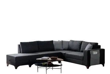 Loftia Hörnsoffa-bäddsoffa 230x90x150 cm - Antracitgrå - Möbler - Soffa - Bäddsoffa - Hörnbäddsoffa
