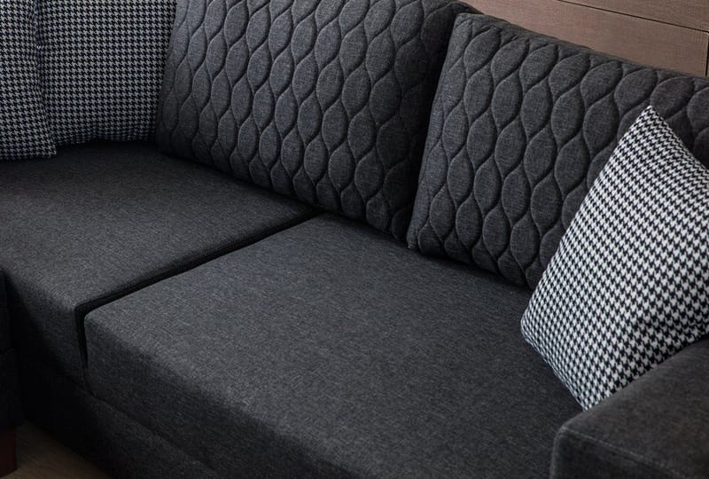 Loftia Hörnsoffa-bäddsoffa 230x90x150 cm - Antracitgrå - Möbler - Soffa - Bäddsoffa - Hörnbäddsoffa