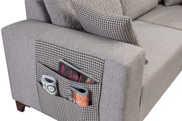 Loftia Hörnsoffa-bäddsoffa 230x90x150 cm - Kräm - Möbler - Soffa - Bäddsoffa - Hörnbäddsoffa