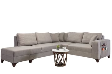 Loftia Hörnsoffa-bäddsoffa 230x90x150 cm - Kräm - Möbler - Soffa - Bäddsoffa - Hörnbäddsoffa