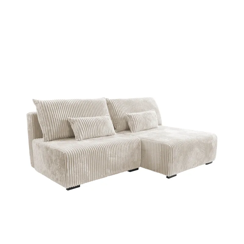 Lorynn 3-sits Bäddsoffa med divan, beige