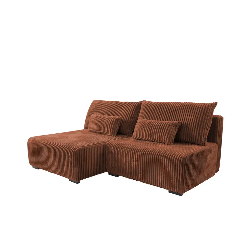 Lorynn 3-sits Bäddsoffa med divan, brun