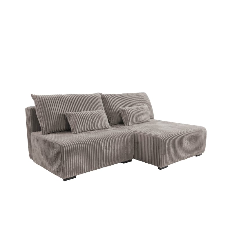 Lorynn 3-sits Bäddsoffa med divan - grå - Möbler - Soffa - Bäddsoffa - Hörnbäddsoffa