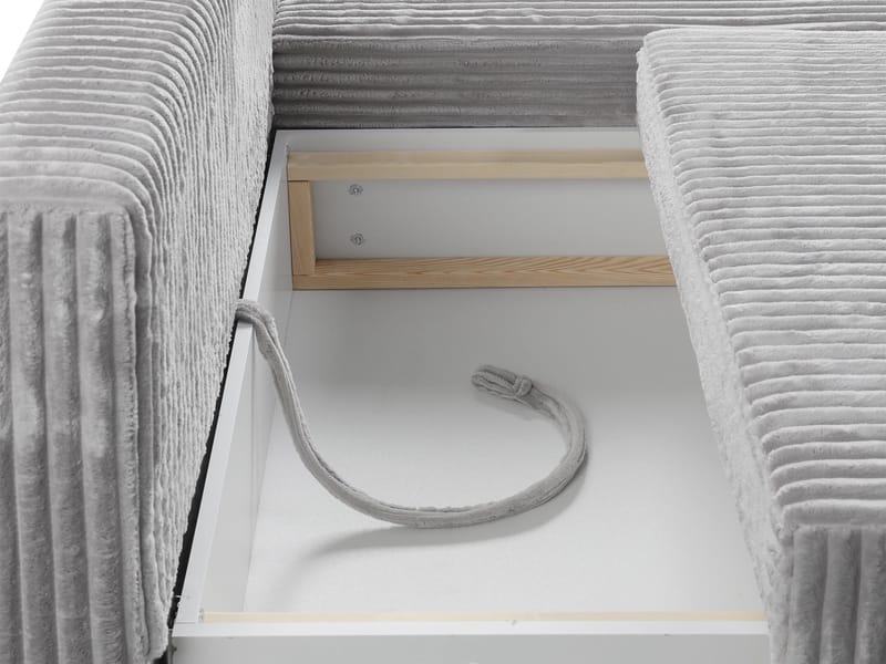 Lorynn 3-sits Bäddsoffa med divan - grå - Möbler - Soffa - Bäddsoffa - Hörnbäddsoffa