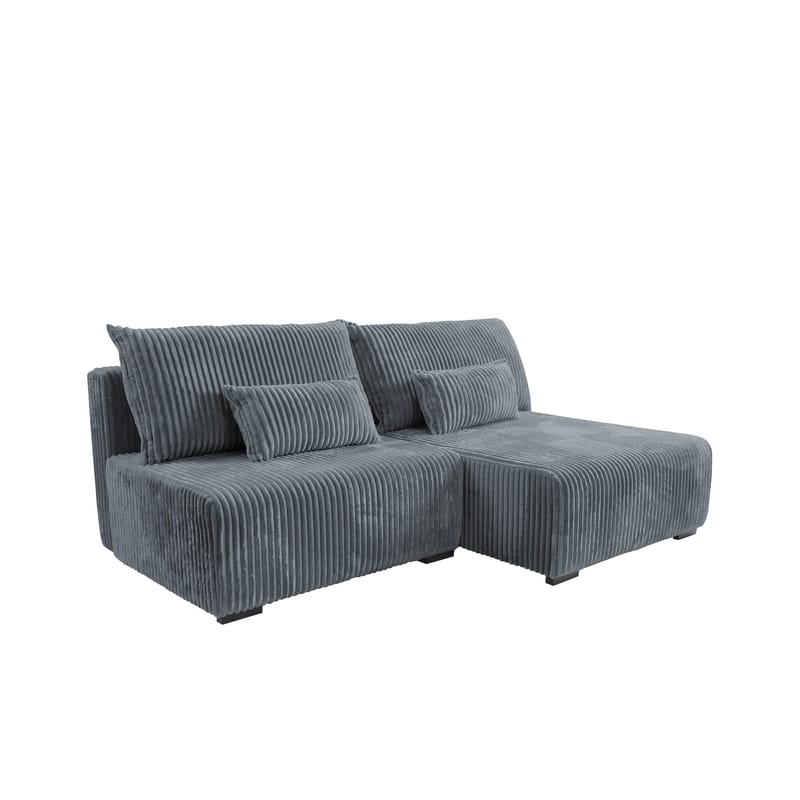 Lorynn 3-sits Bäddsoffa med divan - grå - Möbler - Soffa - Bäddsoffa - Hörnbäddsoffa