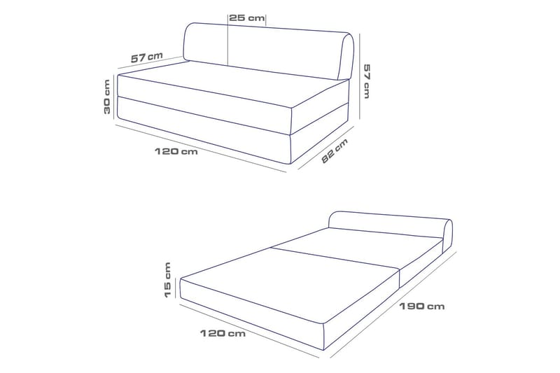 Magaria 2-sits Bäddsoffa - Antracit - Möbler - Soffa - Bäddsoffa - 2 sits bäddsoffa