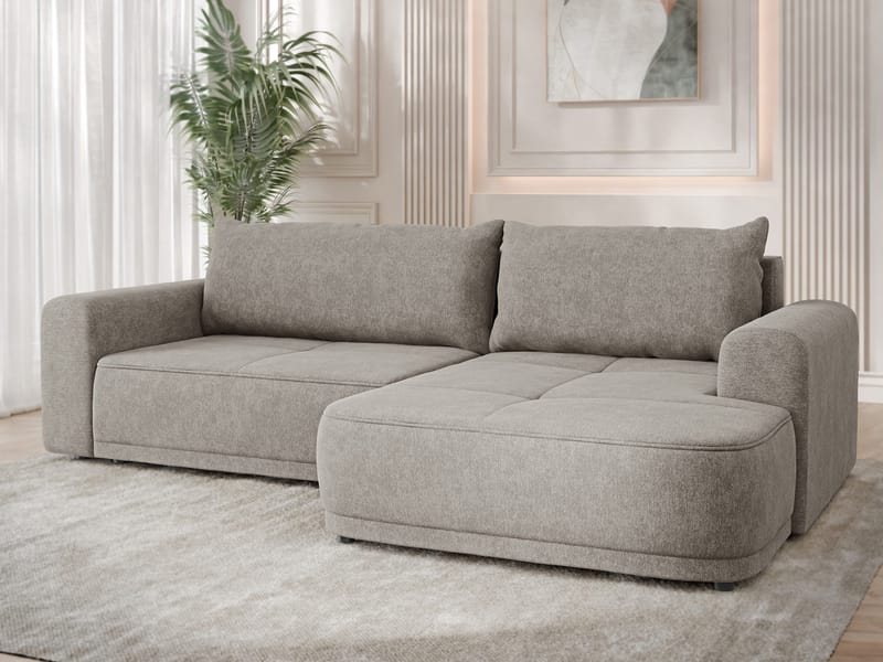 Malor 3-sits Bäddsoffa med divan Högervänd - beige - Möbler - Soffa - Bäddsoffa - Hörnbäddsoffa