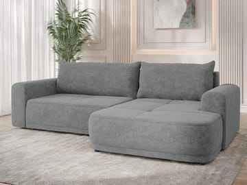 Malor 3-sits Bäddsoffa med divan Högervänd - grå - Möbler - Soffa - Bäddsoffa - Hörnbäddsoffa