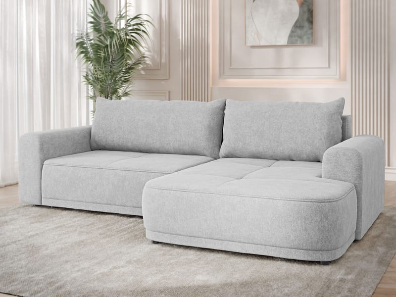 Malor 3-sits Bäddsoffa med divan Högervänd - ljusgrå - Möbler - Soffa - Bäddsoffa - Hörnbäddsoffa